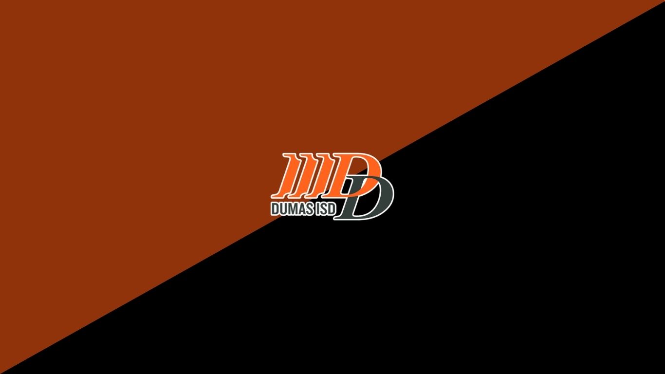 Dumas ISD orange and black background with centered logo and motto 'Expect Success' in the bottom center.